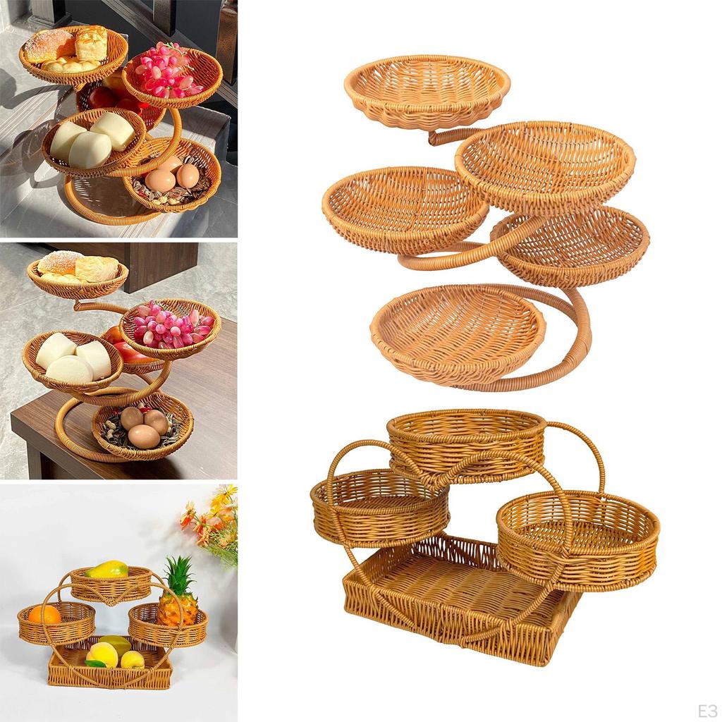 Fruit Basket in Wicker Look, Snack Basket, Multifunctional, Stylish And Practical, Holder for
