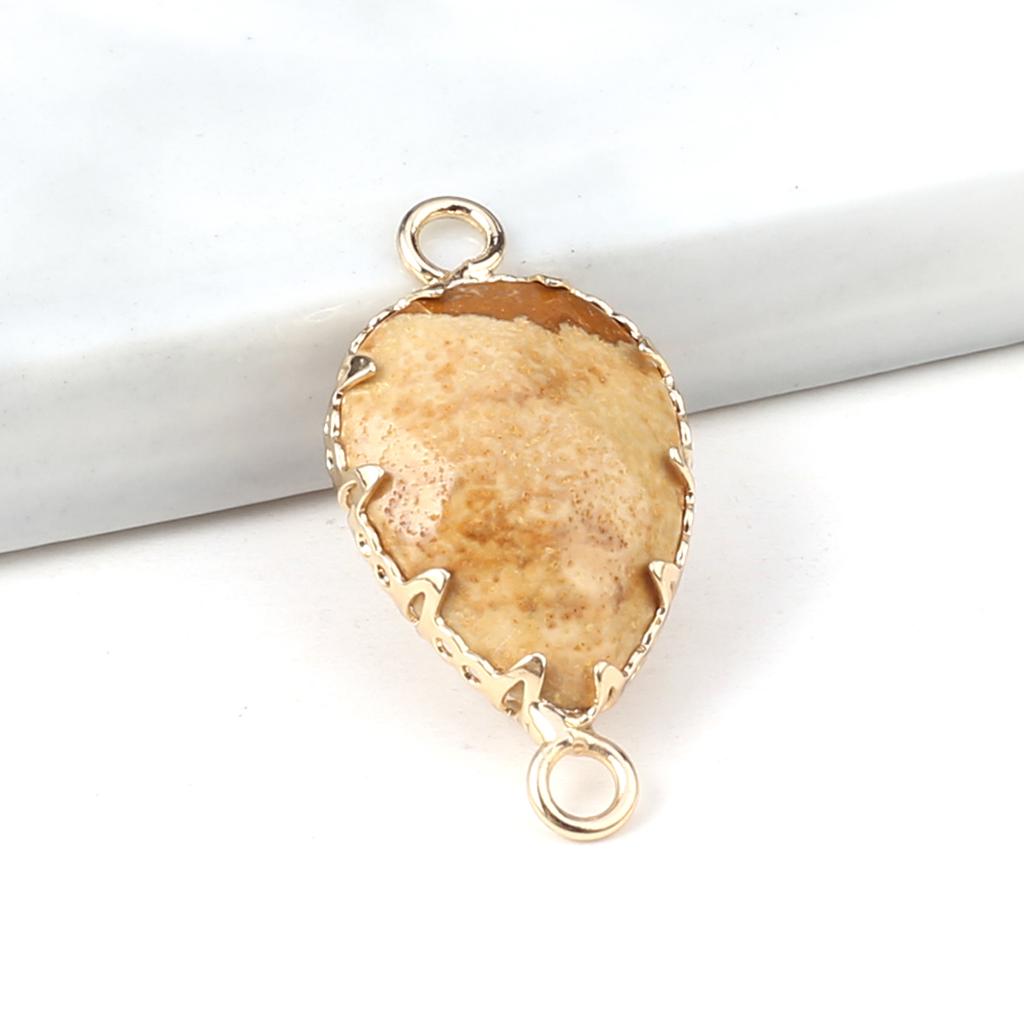 2Pcs Natural Stone Connector Drop-Shaped Faceted Connector Charms For Jewelry Making DIY Necklace Bracelet Accessory