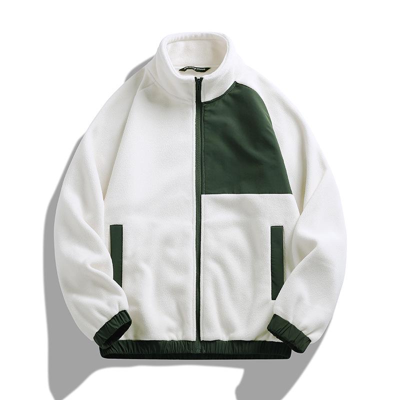 

Men s Double-Sided Fleece Jacket - Thick Lambswool and Plus Velvet Cardigan for Autumn/Winter Outdoor Wear M