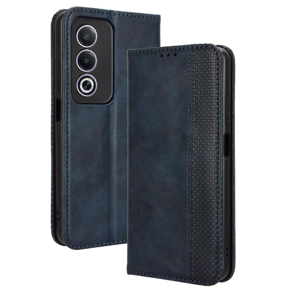 

For Oppo A80 5G/A3 Pro (Global) 5G/K12x 5G (India)/A3x 5G (China) Case PU Leather Wallet Phone Cover Stand View Blue