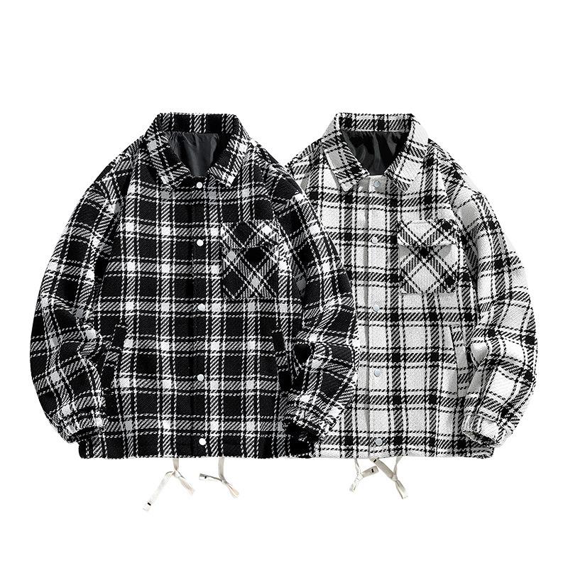 Men's Jacket Spring New Casual Jacket Men's Korean Style Trendy Hong Kong Style Fashion Brand Plaid Top