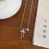 Romance Love Heart and Bowknot Pendant Necklace Special Gifts for Trendy Women Seek Unique Styles and Individuality
