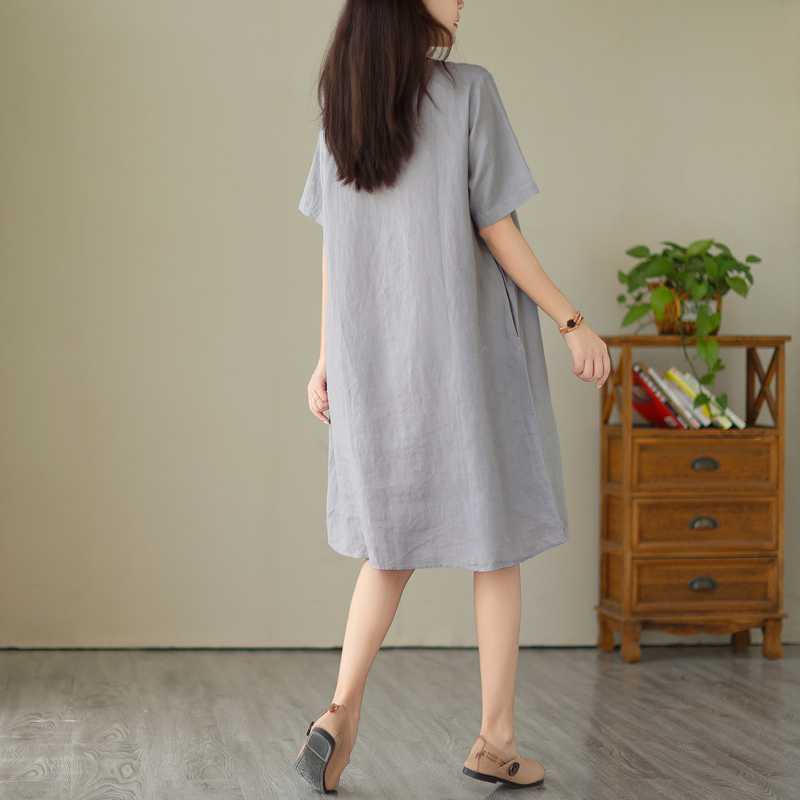 Round-neck Short-sleeved Dress