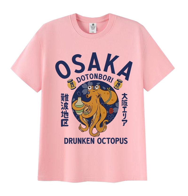 Japonská Osaka Dotonbori Opilá Chobotnice Milovník Jídla Vtipné Tričko Pánské Dámské Vintage Harajuku Nadměrné Bavlněné Tričko Streetwear