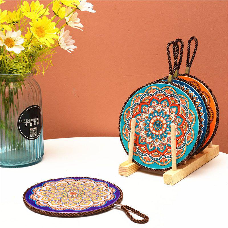 Ceramiczna podkładka pod garnek w stylu chińskim, chroniąca przed oparzeniami i zarysowaniami, na stół w jadalni