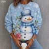 Christmas Women's Sweatshirts Graphic Snowman Casual Long Sleeve O-Neck Regular Tops Street Dailywear Casual
