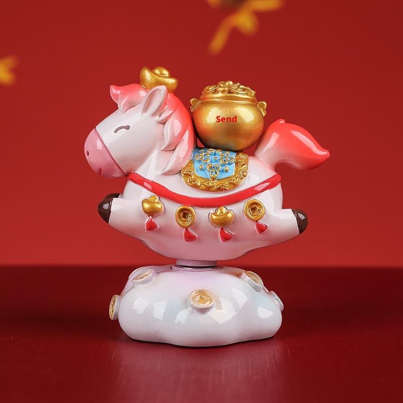 2026 Horse Statue Chinese New Year Feng Shui Tabletop Ornament Mascots For Home Desktop Decoration Chinese Spring Festival Decor