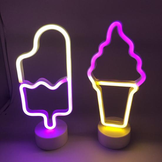 LED Night Light Good Brightness Decorative Portable Useful Bedroom Ice Cream/Ice Lolly Neon Lamp Party Decor