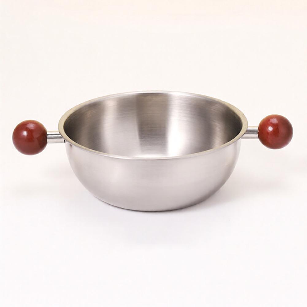 Multifunction Use Stainless Steel Pan Wooden Handle Pan