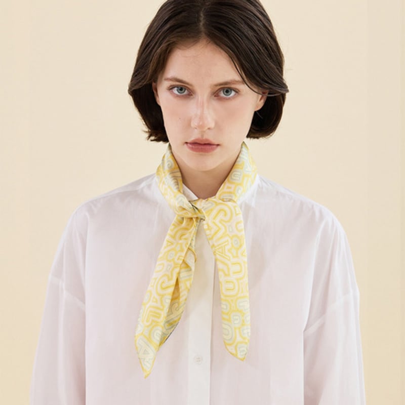 2DREAMERS Letter Maze Yellow Silk Scarf