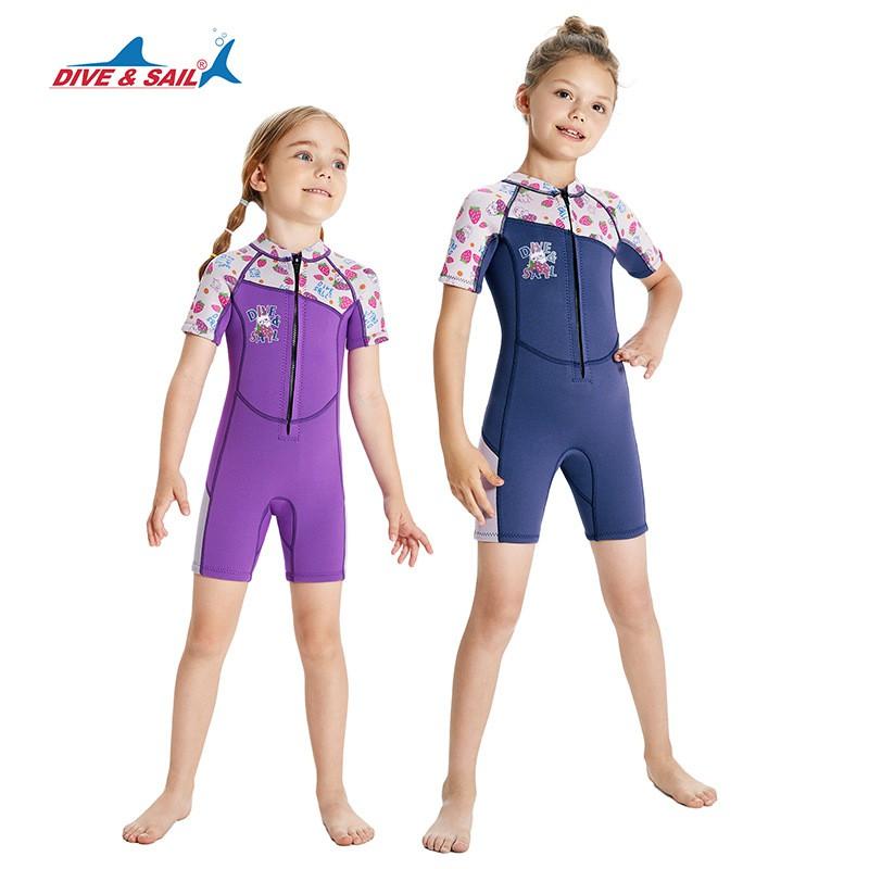 Children's Diving Suit 2.5MM One-piece Short-sleeved Warm Cold Snorkeling Surfing Swimsuit