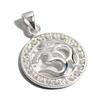 Tibetan OM Mantra Pendant Sterling Silver Zirconia (Om) Top, 925,