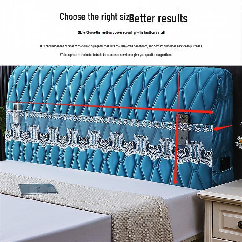 2023 Velvet Quilted Headboard Cover: Soft, Thick, Solid Wood, Anti-Collision Protector