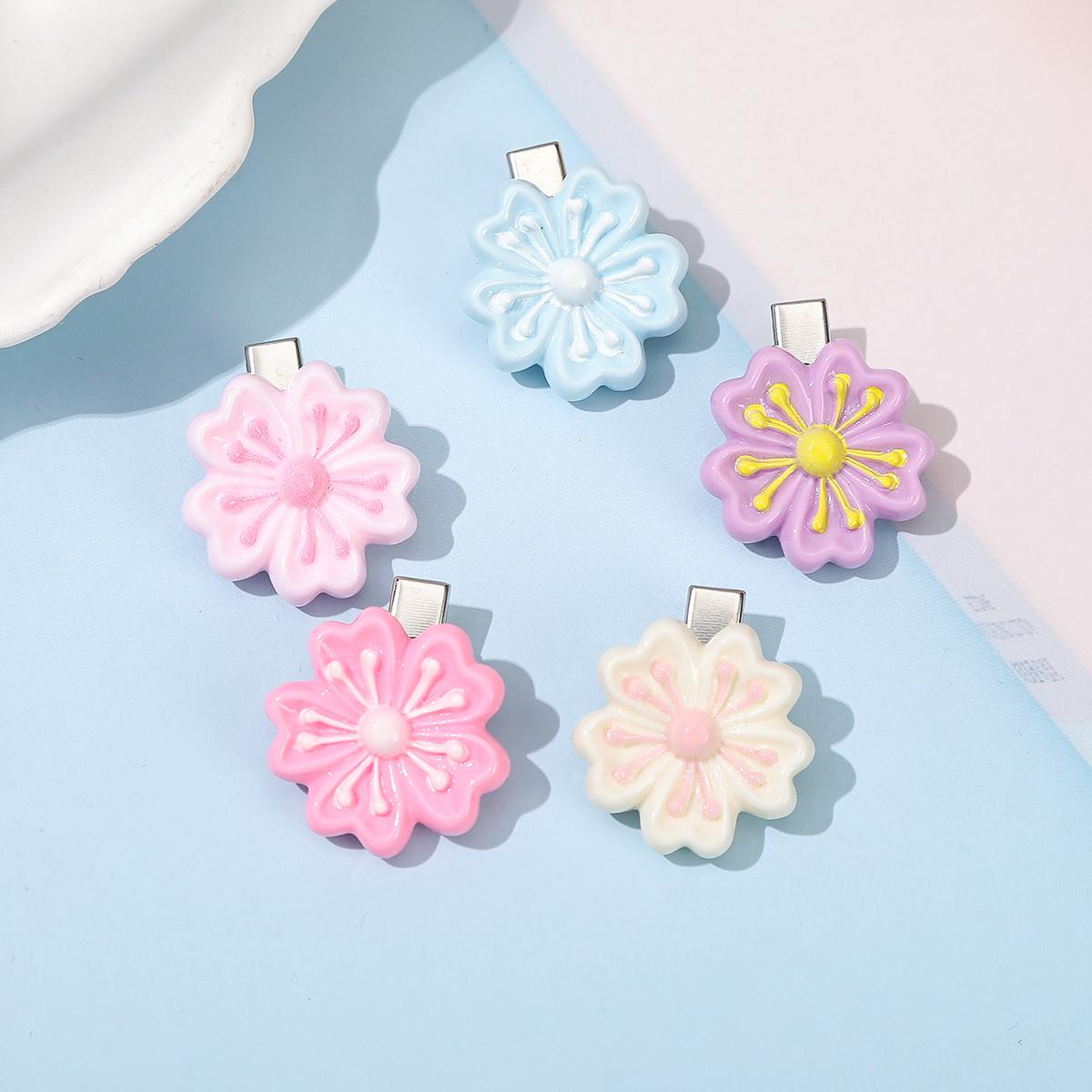 

5 шт./набор Заколка для волос Цветок Богема Головной убор Женский Девушки Сладкая заколка Плетеный стайлинг Боковая заколка Заколка для хвостика Аксессуары