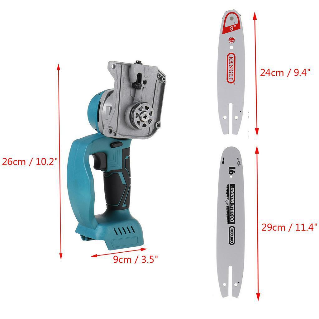 21V Cordless Electric Chain Saw Wood 8inch / 10inch Mini Cutter One-Hand Saw Woodworking Tool