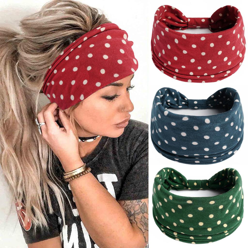 Women's Wide Retro-Style Elastic Sports Headband - Yoga & Hair Accessory