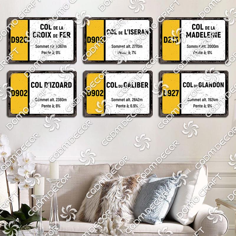 Berg Höhe Poster Metall Blechschilder Col De La Madeleine Hautacam Metallplatte Wanddeko Club Pub Wohnzimmer Zuhause