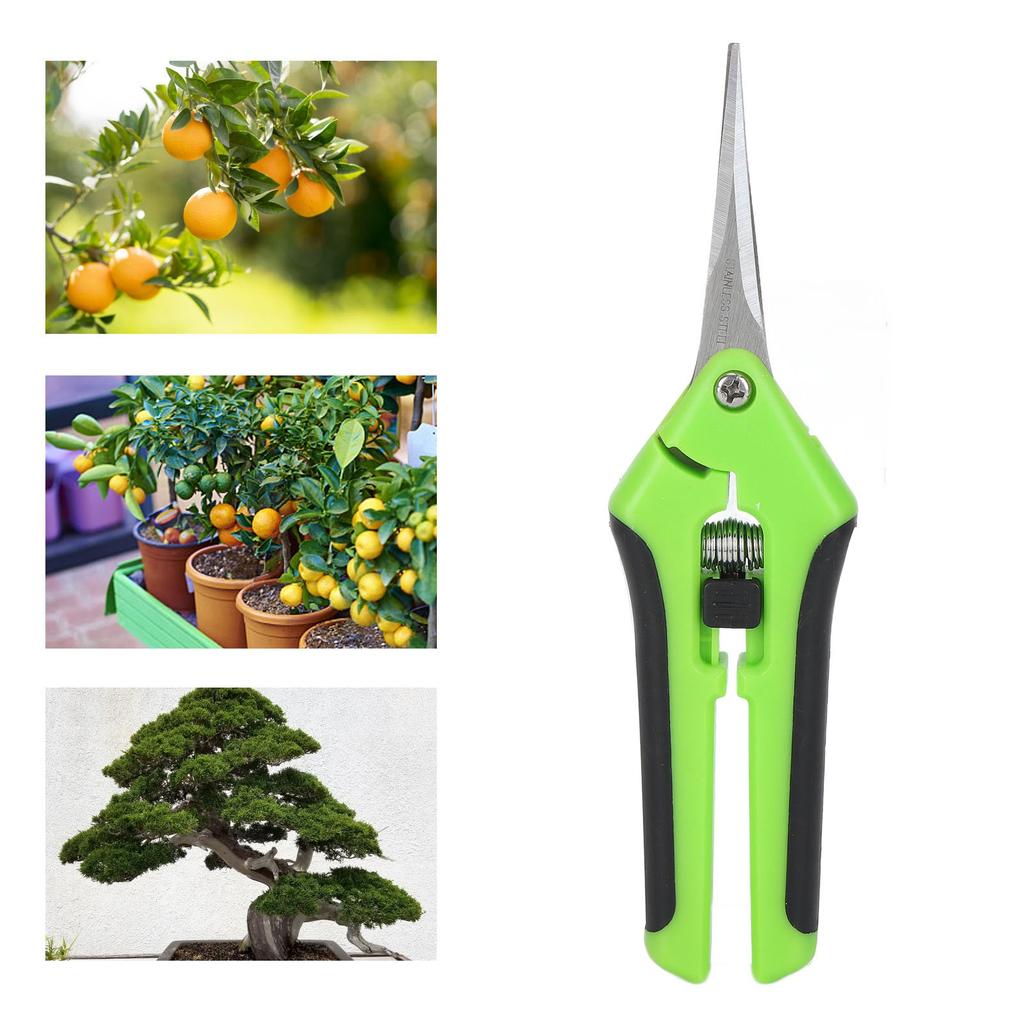 Garden Shrs Spring Loaded Side Locking Automatic Push Stainless Steel Garden Scissors
