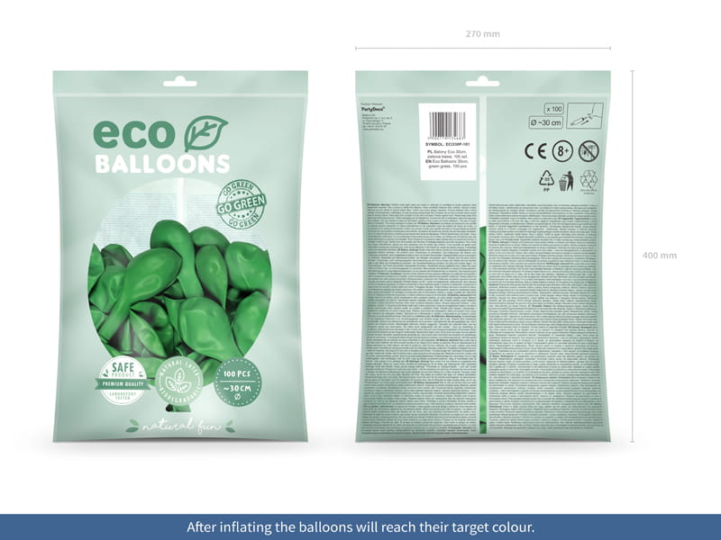 PartyDeco Eco Balloons 30cm Pastel Green 100 pcs