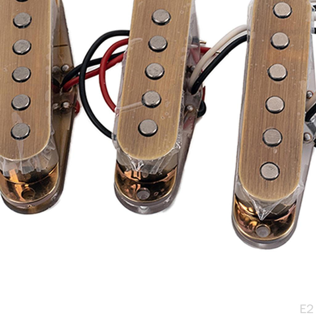 High Output Guitar Pickup Pickups Neck Middle Bridge Set for ST Bronze