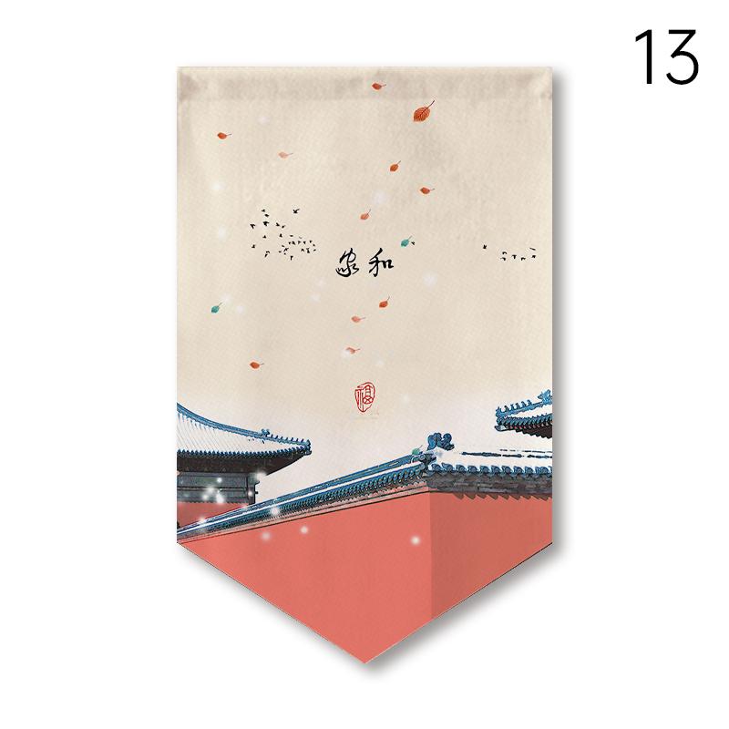 Chinese Style Pennant Home Decor Door Head Curtain Shop Signboard Homestay Teahouse Hanging Half-curtain Kitchen Short Curtain