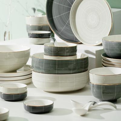 Sean, Nordic Phnom Penh Light Luxury Tableware Bowl Set Household Ceramic Dishes And Chopsticks Combination Gift