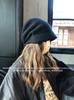 Autumn and winter knitted bucket hat women show small face warm ear protection wool hat simple versatile pile hat