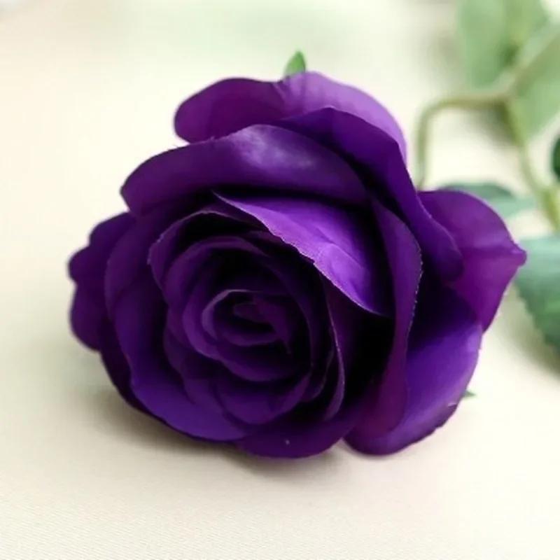 1Pc Artificial Fakes Flower Simulation High Quality Flannel Rose Flower Head Flores Wedding Rose Bouquet DIY Home Decoration