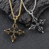 Hip Hop Stainless Steel Crown Cross Pendant Necklace Men's Women's Gothic Demon Subduing Pestle 60cm Necklace Gold Color Jewelry