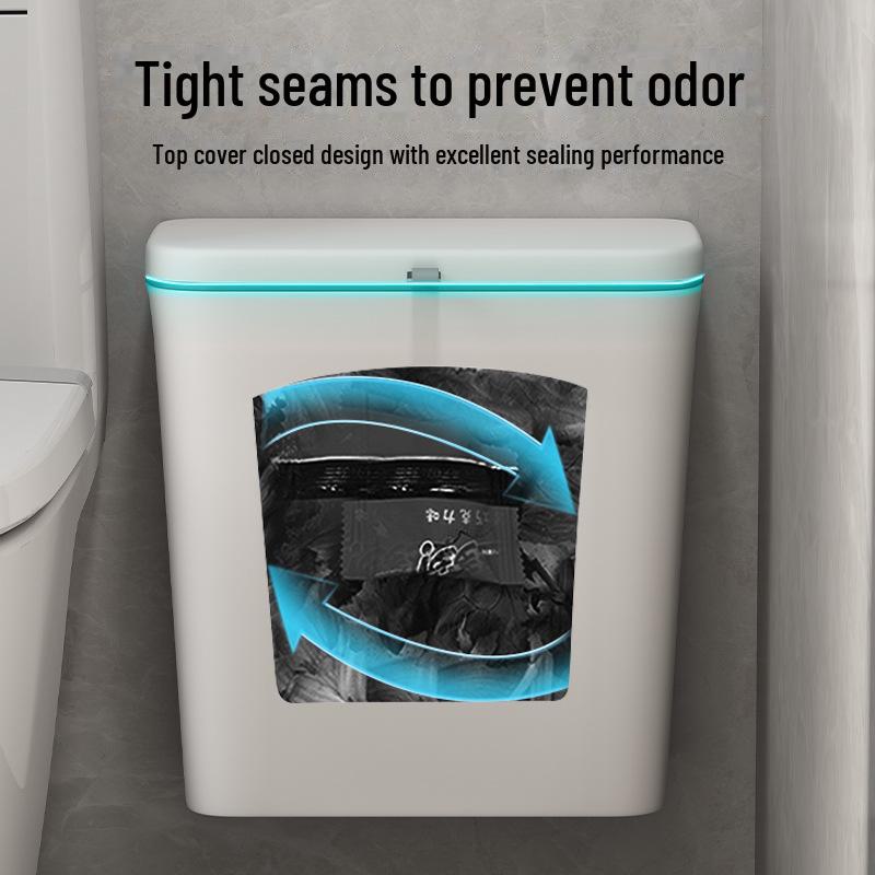 Badrumsnödvändigheter: Borrfria soptunnor, väggmonterade toaletter, multifunktionella förvaringshyllor