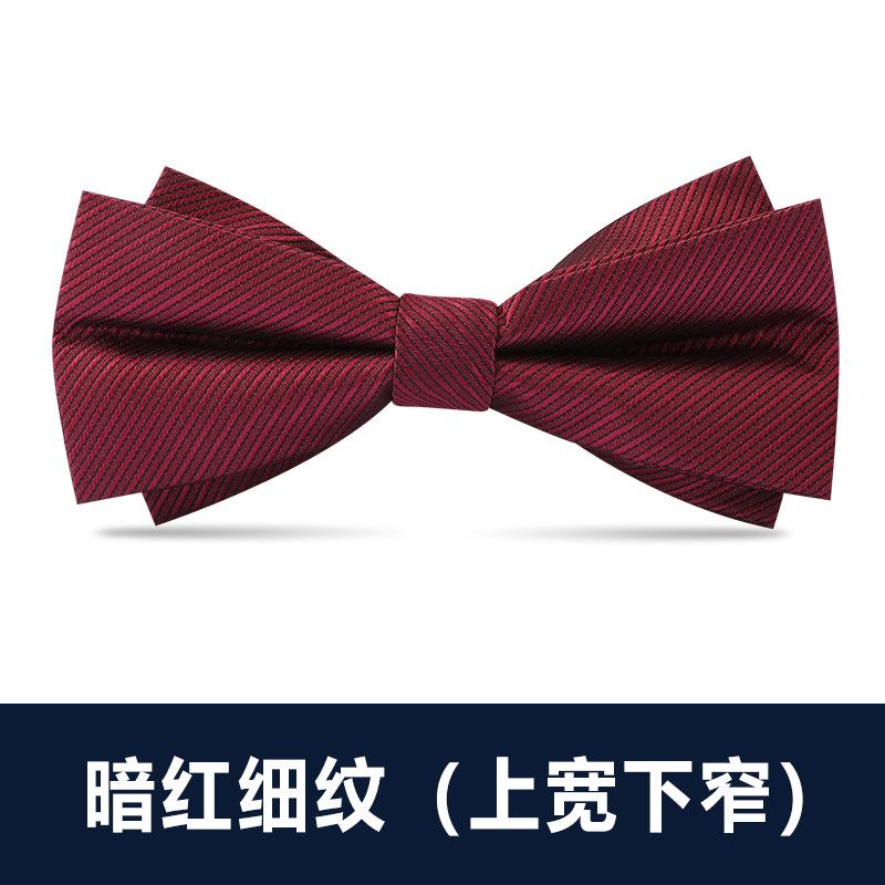 Men'S Double Bow Tie Groom Best Man Burgundy Black Dress Shirt Wedding British Korean Edition Bow Women