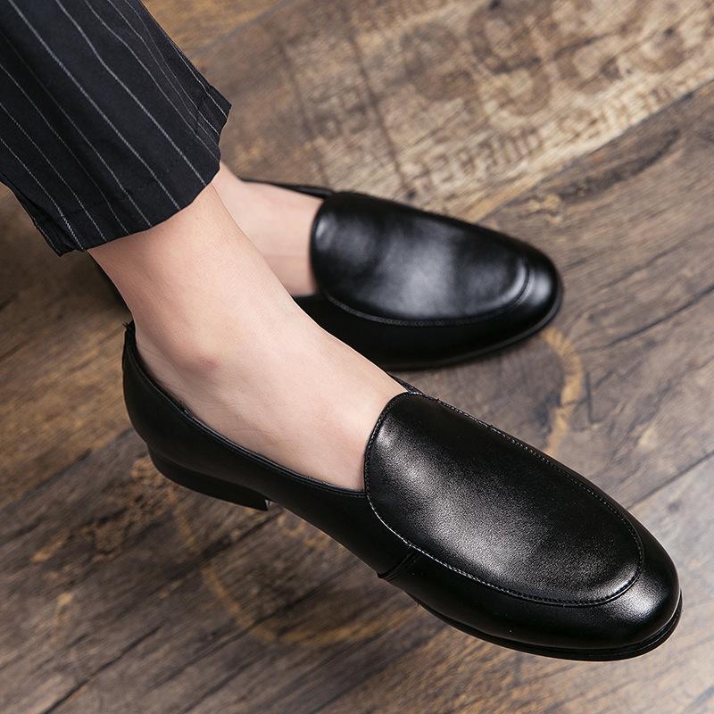Foreign trade 2025 spring new men's casual leather shoes British fashion foot cover small leather shoes leather shoes