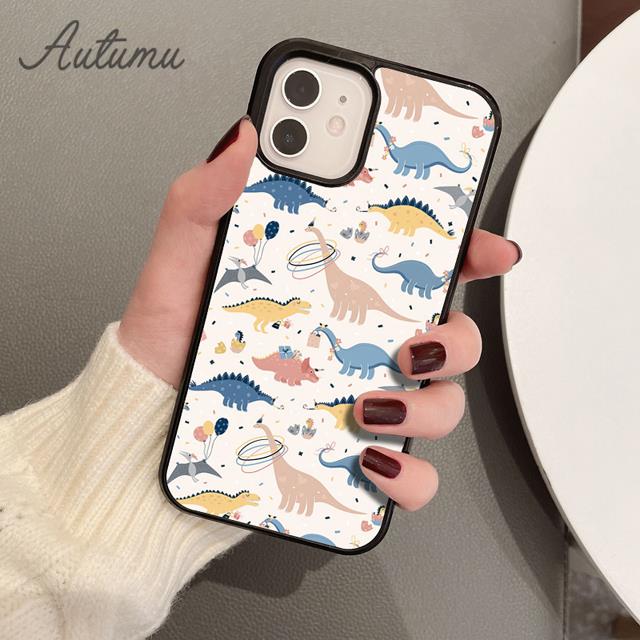Baby Dino Phone Case for iPhone 17 Air 15 16 16e 11 12 13 14 Pro Max Plus Cover Coque Fundas Shell