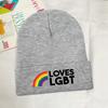 LOVES LGBT Knitted Caps for Women Unisex Beanies Winter Hat Pride Bisexual Lesbian Gay Rainbow Harajuku Warm Cap