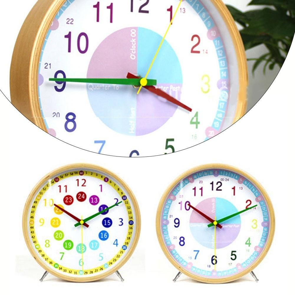 Kids Wall Clock Round Learning Clock Silent Non-Ticking Educational Home Decor