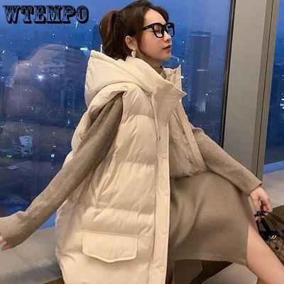 Gilet Estivo Leggero da Donna Giacca Invernale in Piuma da Donna Spessa Versione Coreana alla Moda Gilet in Cotone con Cappuccio