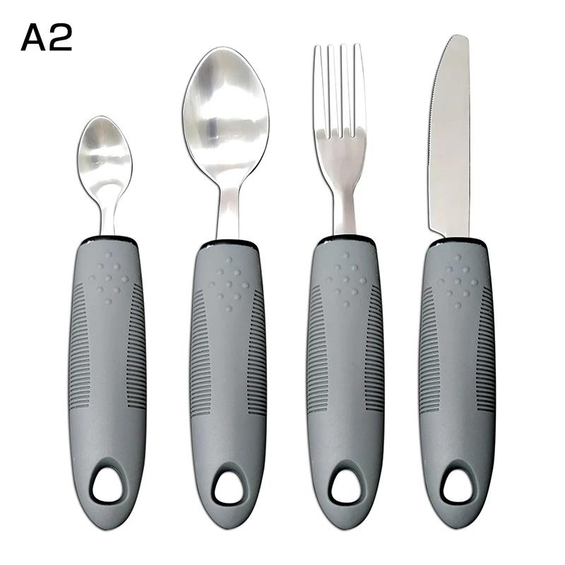 3/4/5Pcs/Set Elderly Adaptive Utensils Disabled Bendable Feeding Dinnerwares Parkinsons Self Training Spoon Fork Tableware