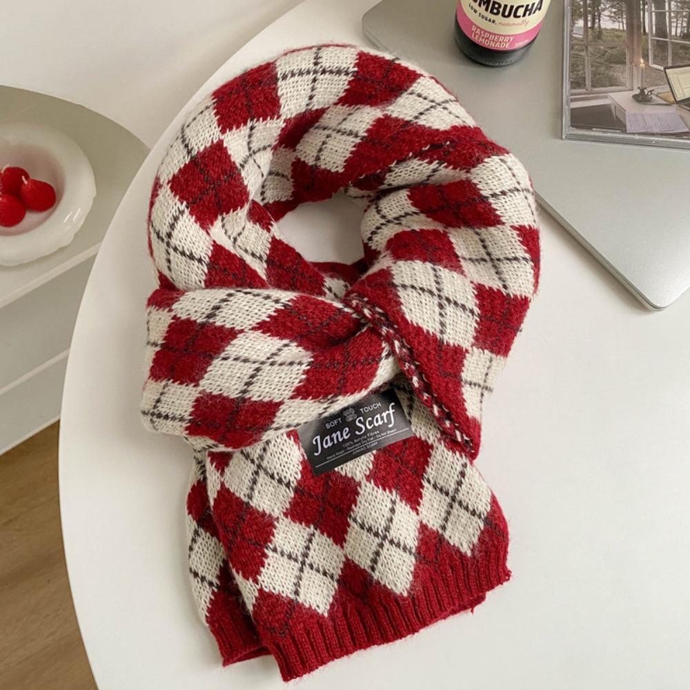 Plaid  Check Scarf Korean Style Winter Cashmere Shawl Fashion Y2K Checkered Scarf  Unisex