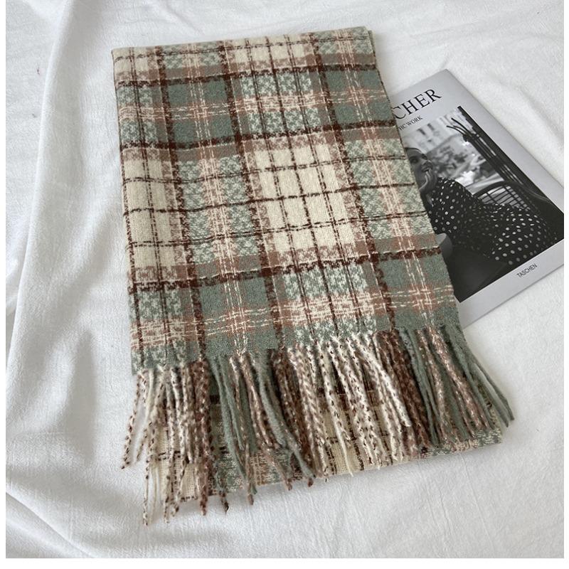 Wolle Plaid Verdickter Warmer Schal Herren Damen Neu Winter Japanischer Stil Paar Halswärmer High-End Gefühl