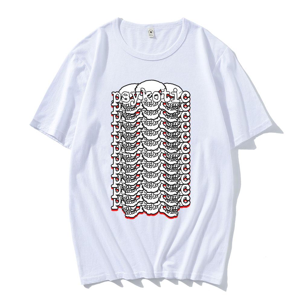 OsamaSon Psykotic Red Logo Tshirts Unisex Streetwear Hip Hop Fashion Short Sleeve Loose Male T-shirt Graphic Print T Shirt Mens