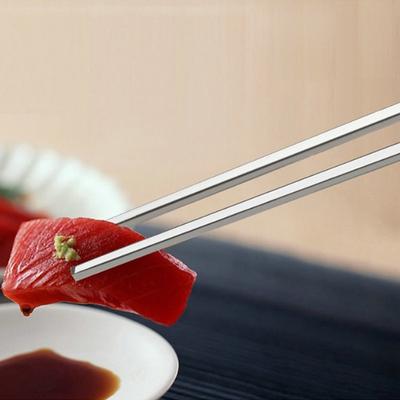 5Pair Korean Style Chopsticks High Quality 18/10 Stainless Steel Sticks Japan Sushi Flat Chop Stick Kitchen Dinnerware Set
