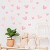 60pcs(6sheets)Cute Girl Style Pink Love Self-adhesive Wall Stickers for Home, Bedroom, Children's Room, Wall Decoration Stickers