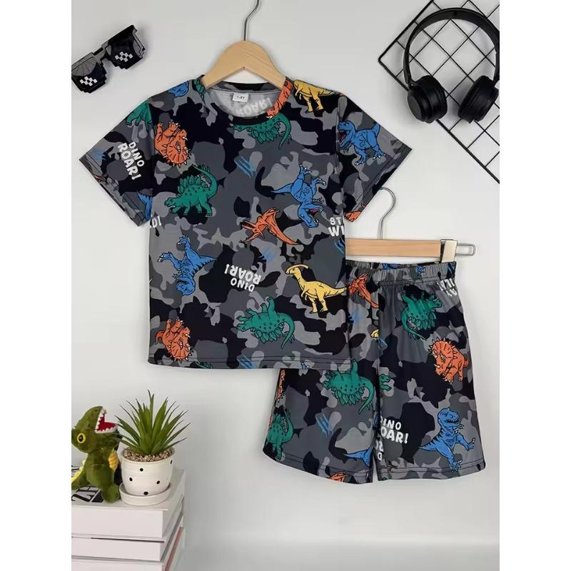 

Baby Boy Round Neck I LOVE Papa Letter Pattern Top+casual Shorts Set for Spring and Summer Outdoor 2-piece Set 160