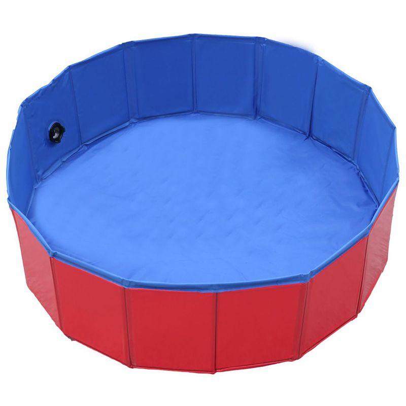 

Портативный бассейн для купания питомцев, складная ванна для купания, бассейн для гребли, ванна для щенков 60*20cm/23.62*7.87in красный