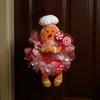 Gingerbread Man Doll Christmas Wreath Decoration Ornaments Holiday Front Door Hanging Wreath Xmas Party Home Garland Decor