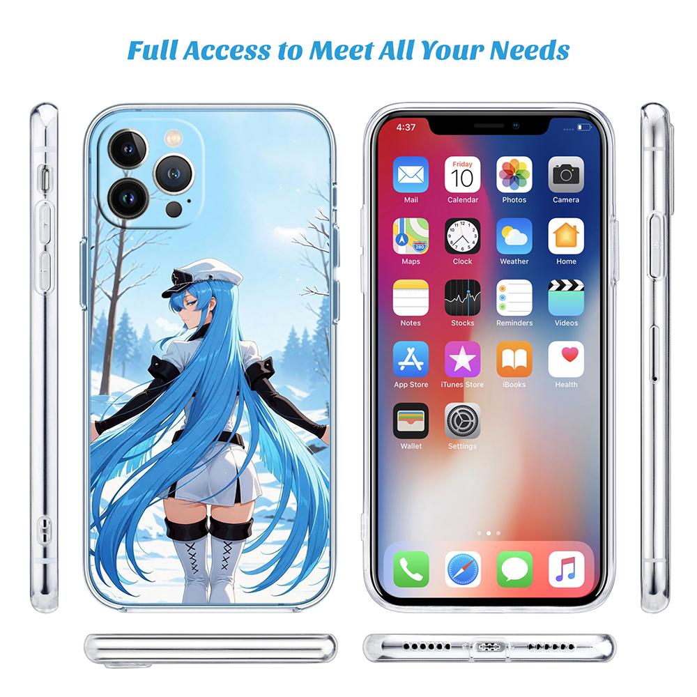 LO8 Anime Esdeath Soft Shell Transparent Phone Case for Samsung Galaxy A04 A04S A14 A23 A34 A54 M23 M33 M52 M53