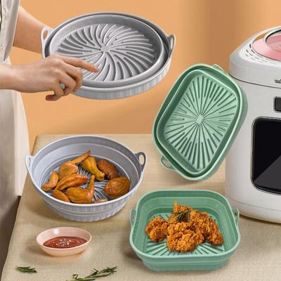 Skládací vzduchová fritéza Silikonový koš Fritéza do trouby Pečicí plech Silikonová forma na smažení na pizzu Příslušenství pro opakované použití