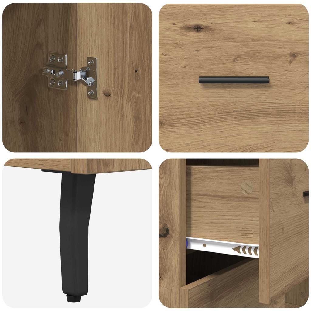 Sideboard Artisan Oak 69.5 x 34 x 90 cm Composite Wood and Iron