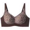 Seamless Wire Free Leopard Print Women Soft Support Push Up Thin Bra