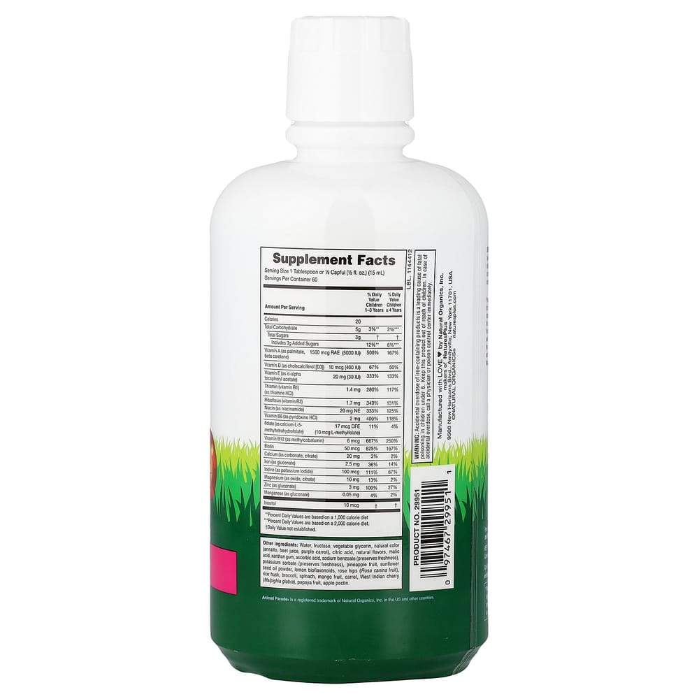 Nature's Plus Animal Parade Multivitamin Liquid Tropical Berry 887.1ml (30 fl oz)